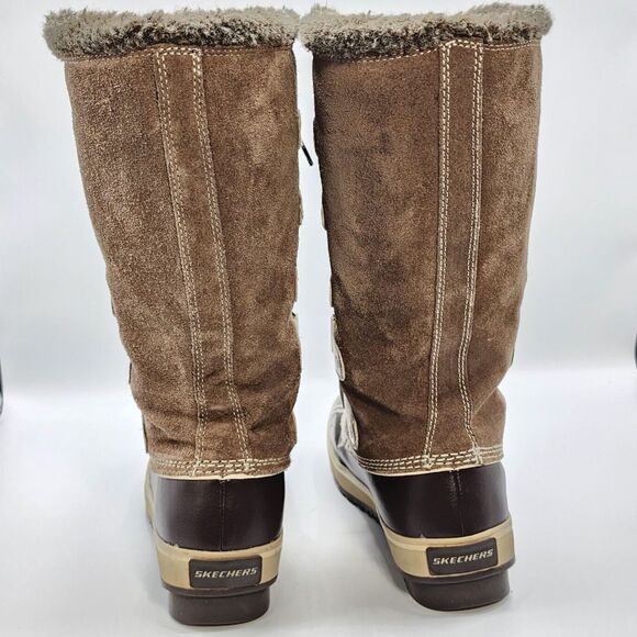 Skechers Womens Highlanders Brown Suede Upper Thinsulate Winter Boots Size 7 - Picture 11 of 15